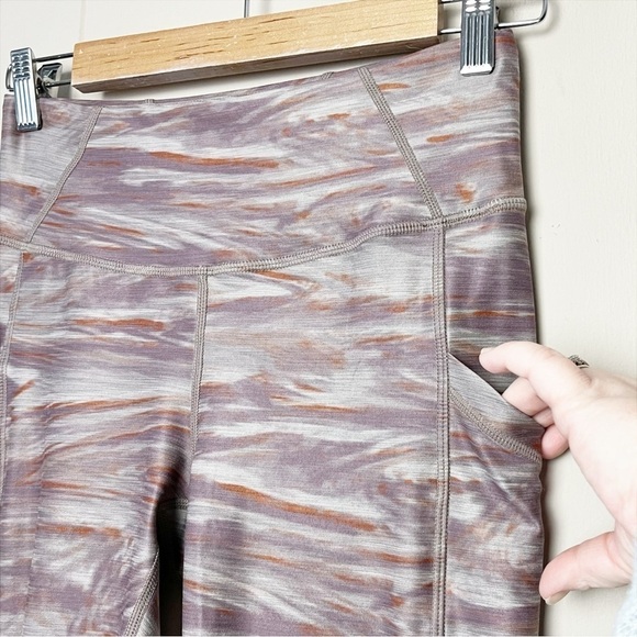 Prana Electa Leggings II Small pocket neutral print high rise outdoor activewear - Picture 5 of 13